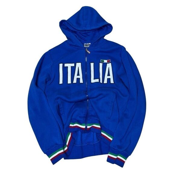 Vintage y2k Italia Full Zip Hoodie Sweatshirt Jumper Small - Picture 1 of 5